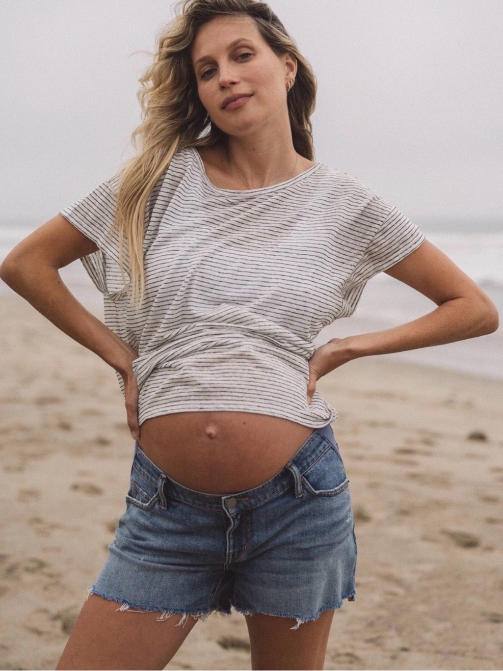 Hatch Maternity Cut Off Denim Jean Shorts - Blue 28